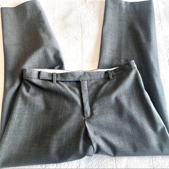 Gap Pants Charcoal Grey Pinstripe Cropped Dress Pants Stretch size 2 - Picture 7 of 16